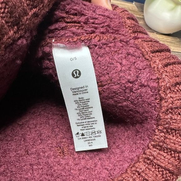 NWT Lululemon Ombre Knit Textured Beanie O/S (Red Merlot) - Picture 7 of 11